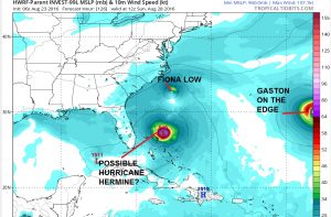 hwrf126 Gaston Strengthens & Tropical Depression