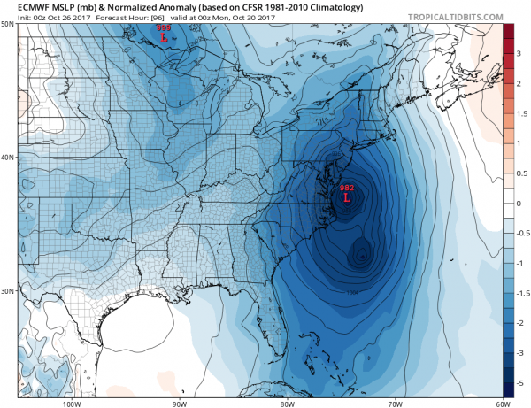 WEATHER MODELS SHOW POWERFUL EAST COAST STORM