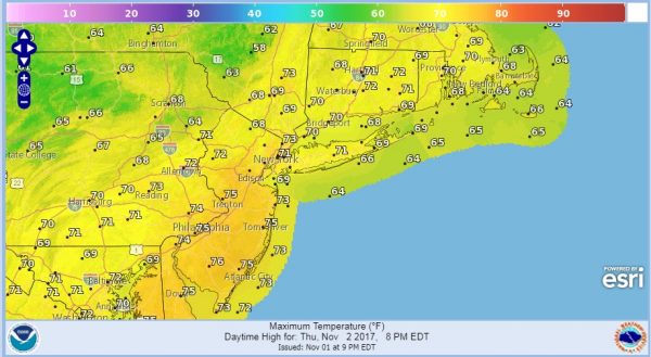 record highs warm spring fall