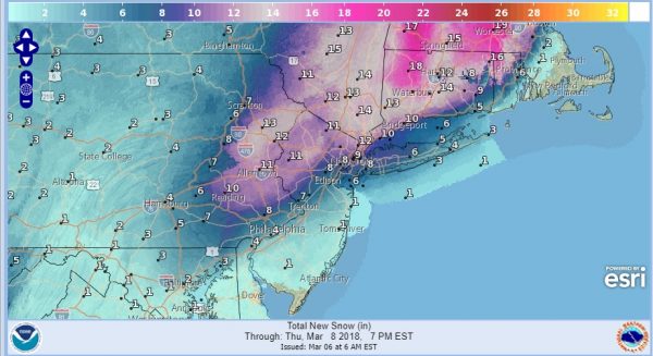 Winter Storm Warning National Weather Service Snow Forecast Maps Updated 03072018