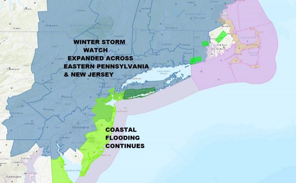 Winter Storm Watches Extended Across New Jersey Pennsylvania