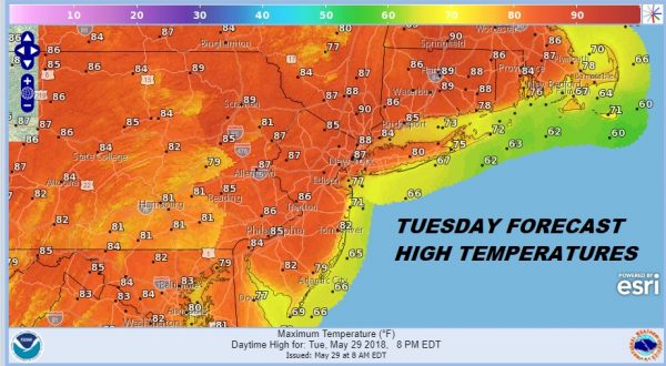 Very Warm Tuesday Onshore Flow Develops Wednesday Thursday