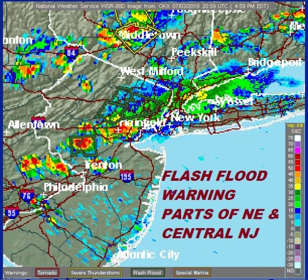 Flash Flood Warning Hunterdon Somerset Counties New Jersey