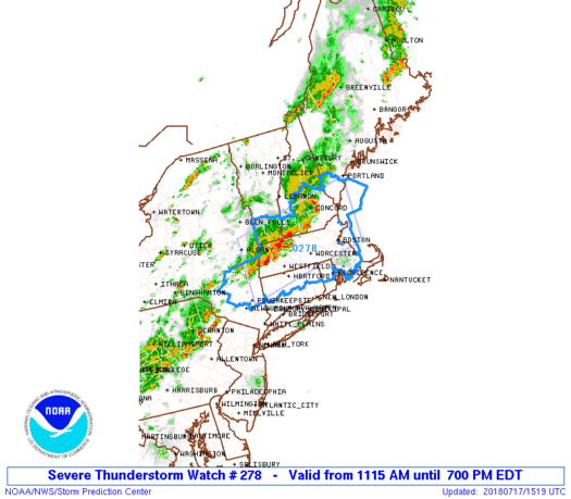 Severe Thunderstorm Watch Hudson Valley Connecticut Severe Risk Expands