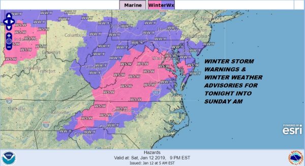 National Weather Service Snow Forecasts Winter Storm Middle Atlantic States