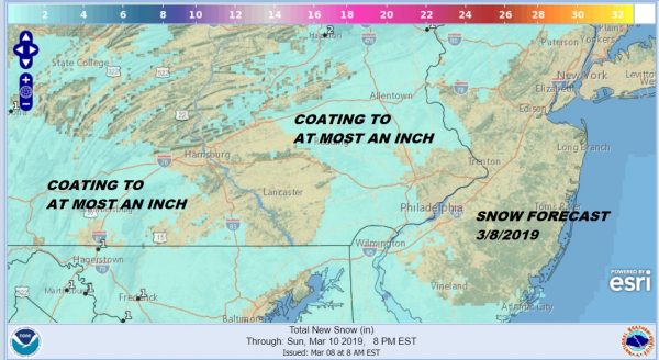 Snow South Light Spotty Temperatures Moderate