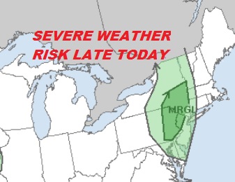 Marginal Risk Severe Weather Late Today New Jersey