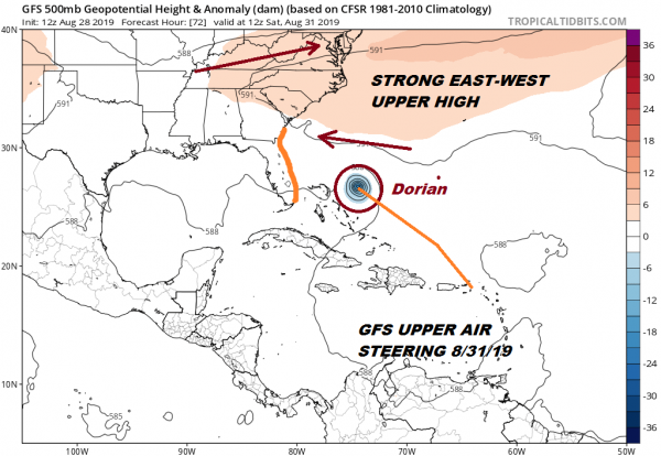 Dorian Becomes a Hurricane 75 MPH Winds Risk Grows for Florida SE US