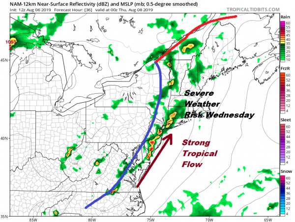 Scattered Heavy Thunderstorms This Evening, Severe Weather Risk Late Wednesday