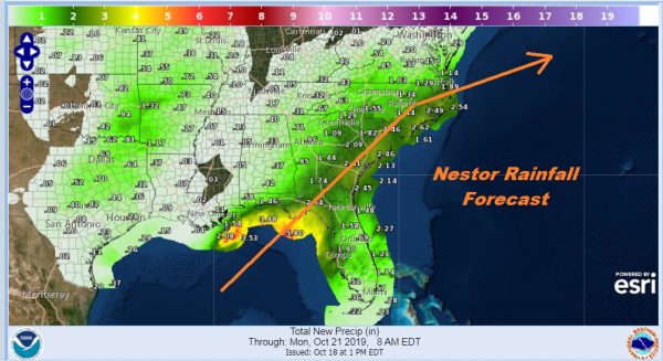 Tropical Storm Nestor Tropical Storm Warnings East Gulf Coast