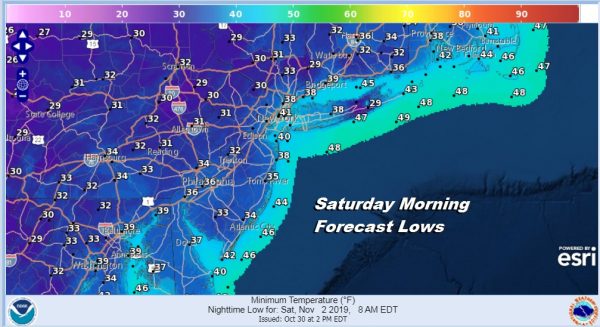 Saturday Morning Forecast Lows