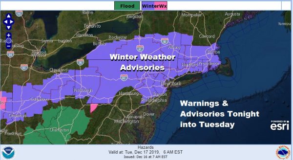 Winter Weather Advisory Snow Ice Tonight into Tuesday Morning 