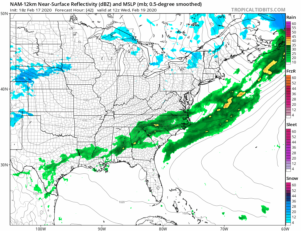 Showers Tuesday Colder Dry Wednesday Into the Weekend Snow Possible Carolinas Southern Virginia