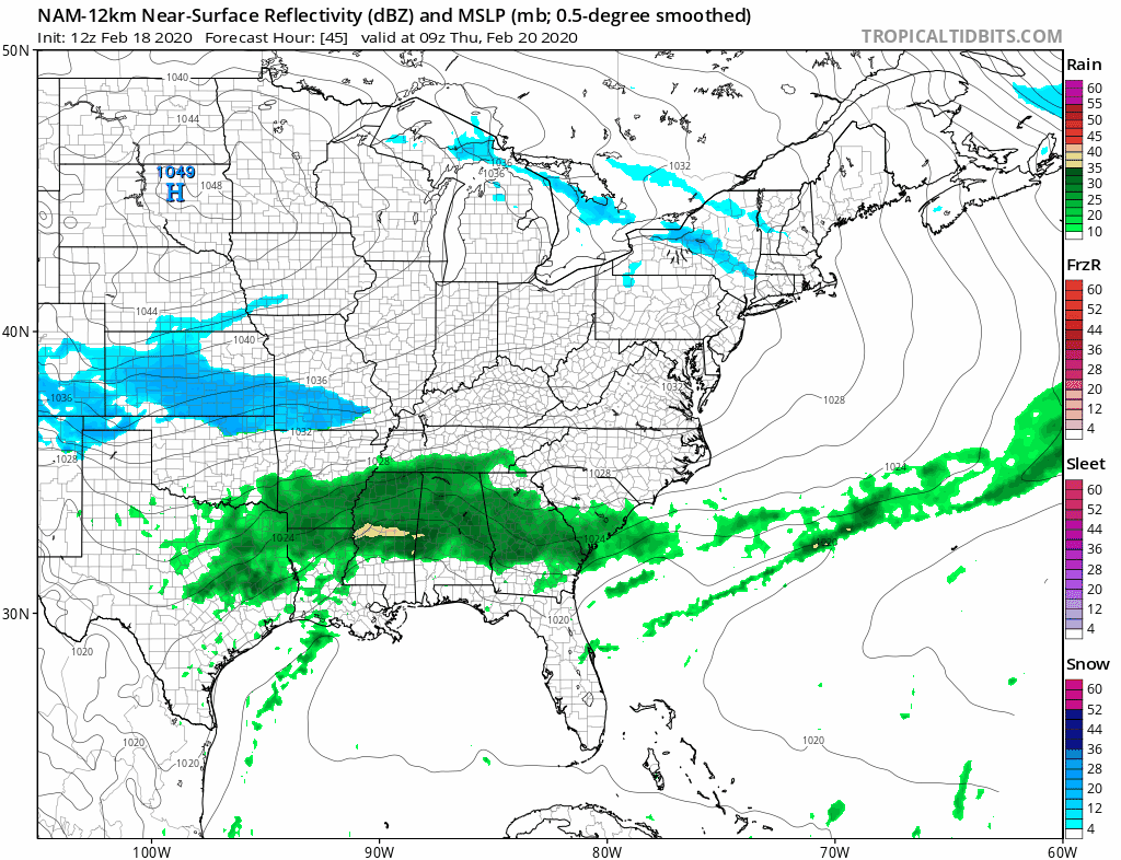 Showers Today Much Colder Wednesday Through Friday Snow Chance Grows For Southeast US