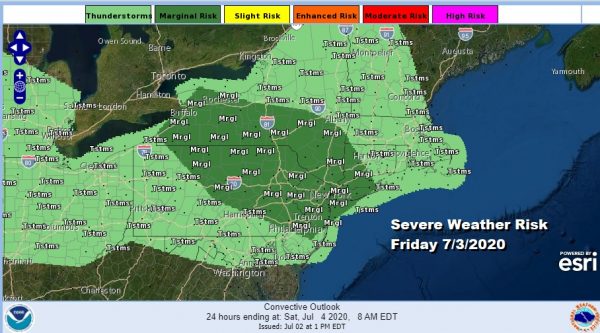 Severe Weather Risk Friday July 4th Holiday Weekend Summery