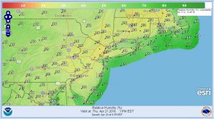 HUMIDITY Fire Risk High Thursday