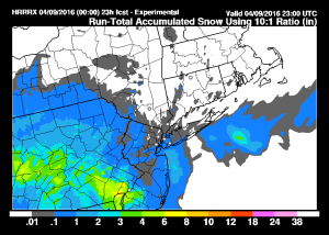 hrrrsnow HRRR Model Saturday View
