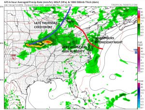 gfs42 High Humidity Midweek Hot Dry Friday