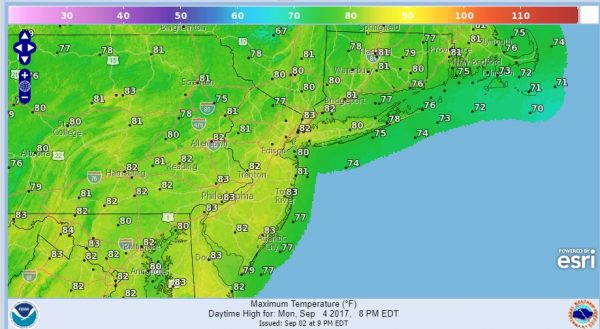 monday irma high temperatures