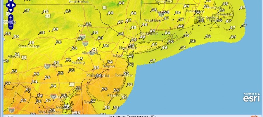 snow showers very cold weekend forecast