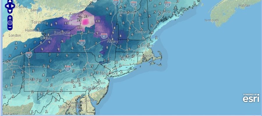 Winter Storm Watch Posted Large Area Of The Northeast Snow Forecast Maps Updated
