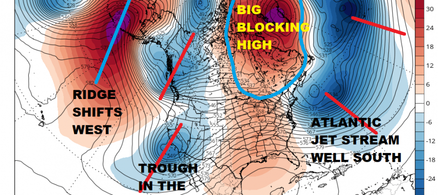 Strong Blocking Pattern Develops Late Month Warm Until Then