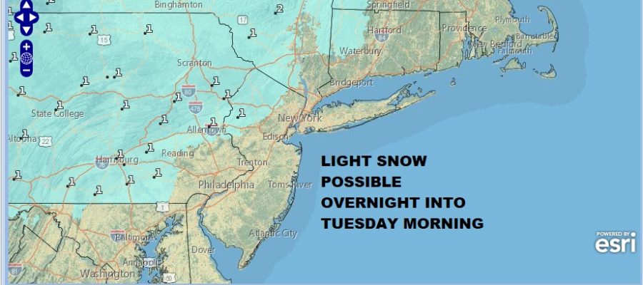 Some Light Snow Overnight Into Tuesday Morning