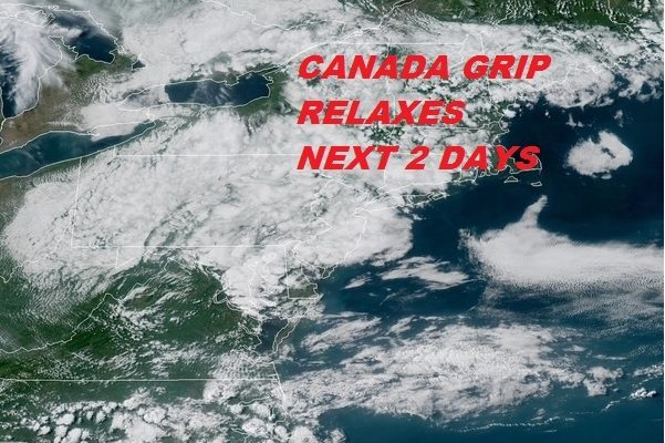 Canadian Grip Relaxes Thursday Showers Saturday Dry Sunday