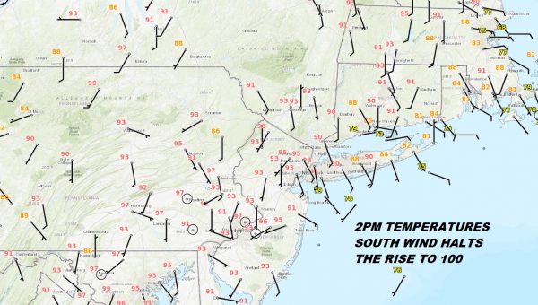 Temperatures Peaked Today South Wind Halts Rise