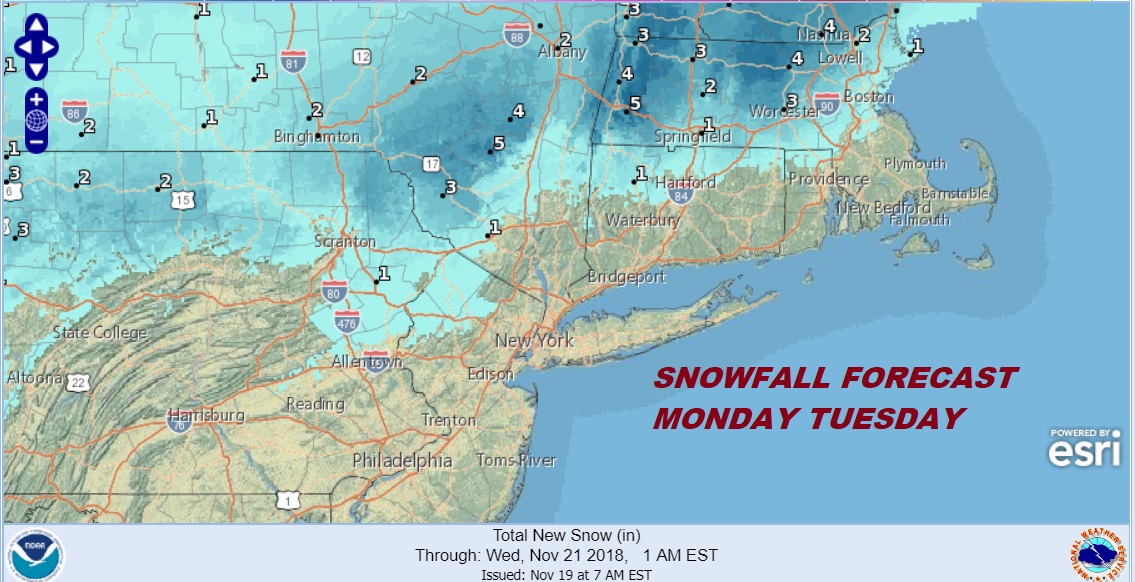 National Weather Service Snow Forecast Maps Updated 3pm