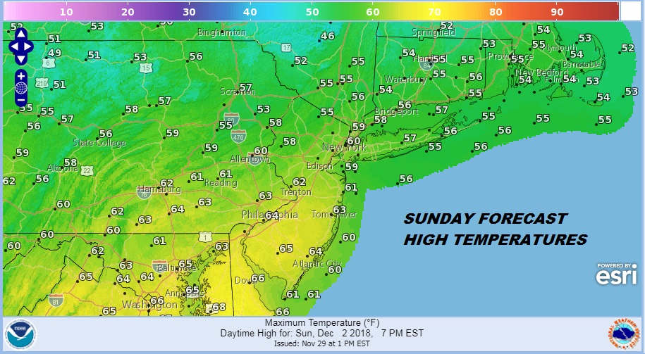 Rain Saturday Late Into Sunday Morning, Warm 60s Sunday Weather