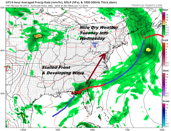 Sunday Starts With Sunshine Clouds To The South Creep Northward