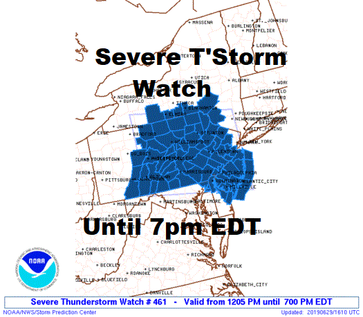 Severe Thunderstorm Watch Pennsylvania New Jersey 06292019