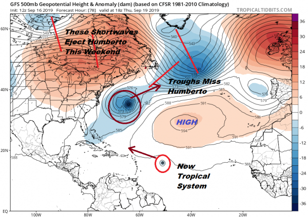 Humberto Strengthening Bermuda Bound Tropical Atlantic System Better Organized