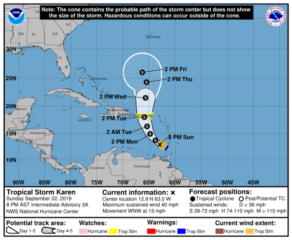 Tropical Storms Jerry Karen Poorly Organized New Storm Soon Eastern Atlantic