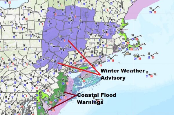 Winter Weather Advisory Northwest New Jersey, Hudson Valley Orange Sullivan Counties Northward
