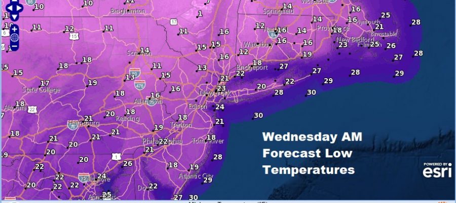 Arctic Cold Front Quick Burst Mix Snow Near Record Lows Wednesday Morning