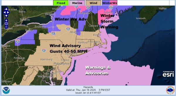 Wind Advisory Howling Northwest Winds Very Cold Friday Snow Sleet Rain Saturday