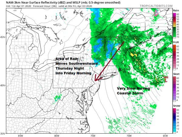 Coastal Storm Will Influence Our Weather Next Few Days