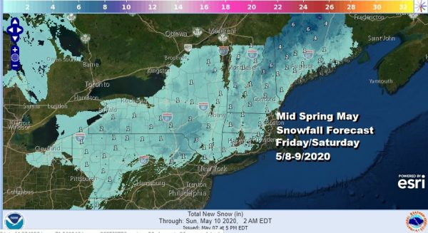 Snow Forecast Friday Saturday Unusually Cold Northeast Mid Atlantic Mothers Day Weekend