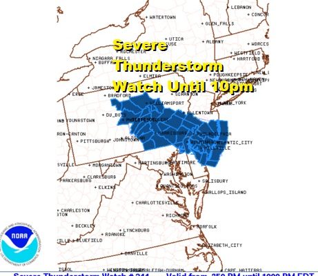 One Two Punch New Severe Thunderstorm Watch Southeast PA Southern New Jersey