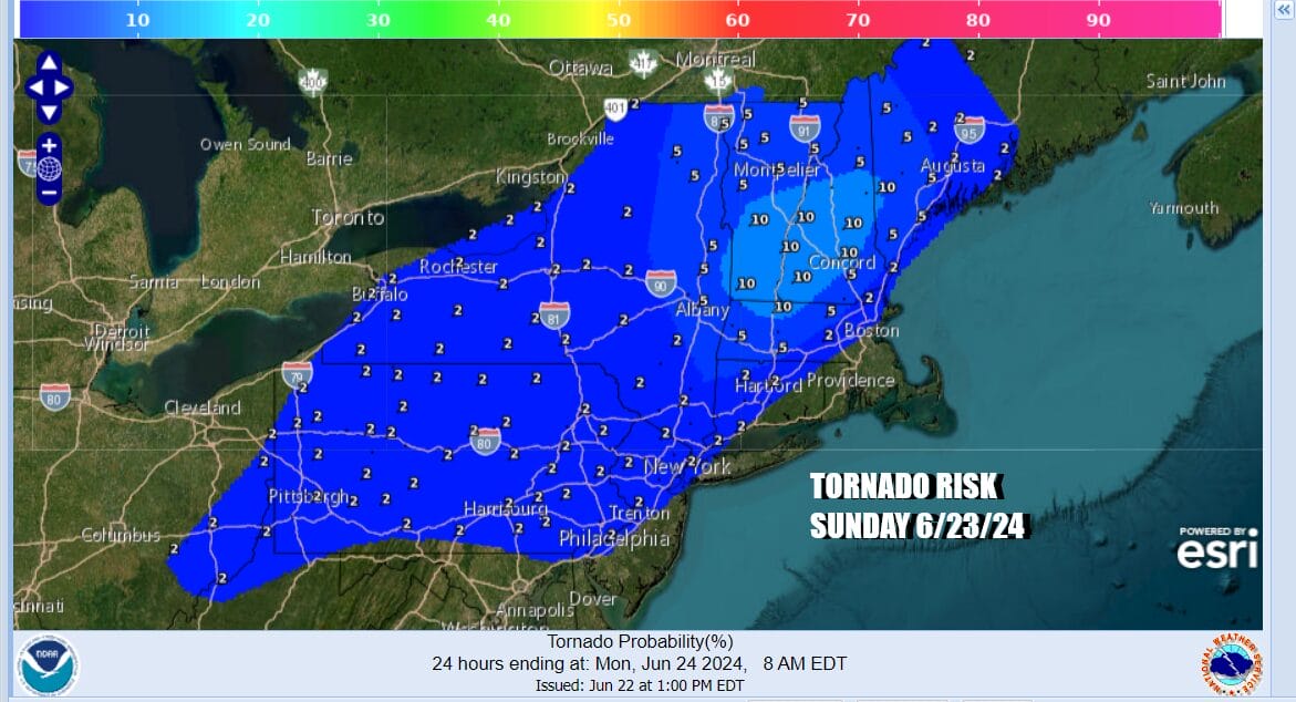 Severe storm, tornado risk Northeast & Mid Atlantic rise even higher ...