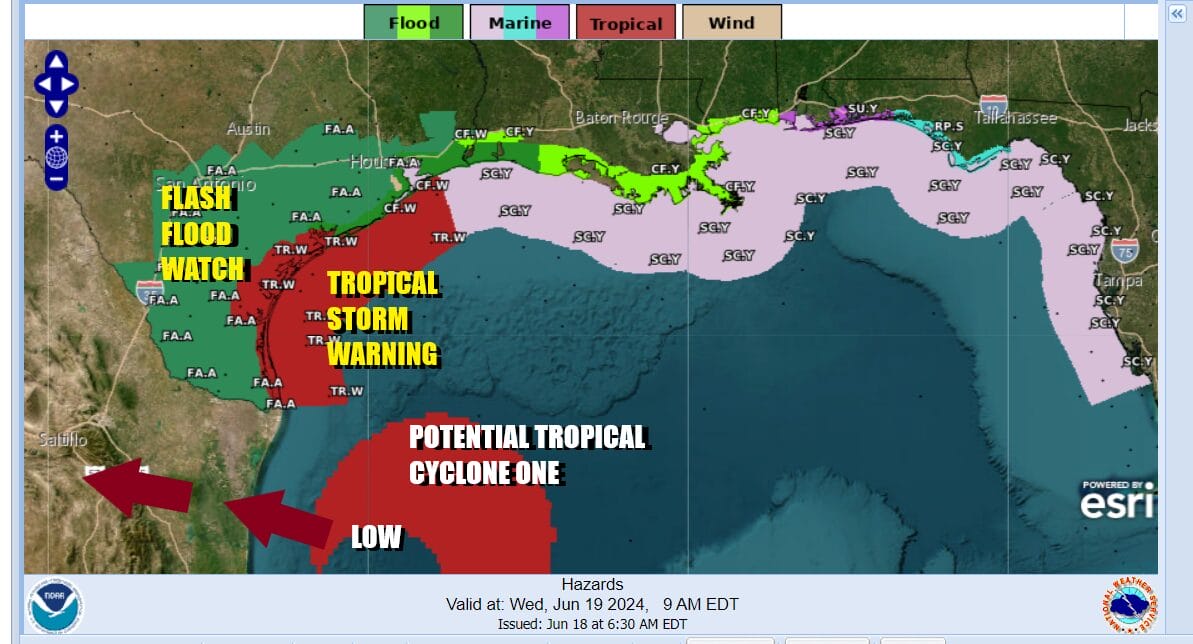 Potential tropical storm brings heavy flooding rains into Texas next ...